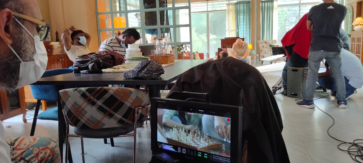 Behind the camera during production of a Chaldal TV commercial