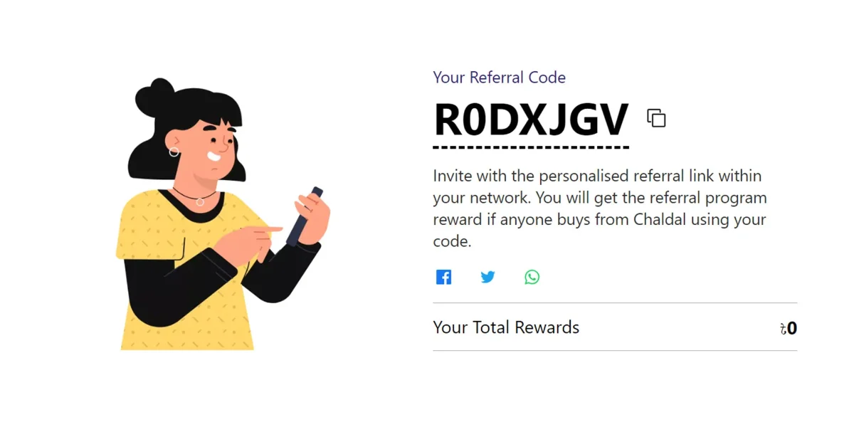 Chaldal referral program interface
